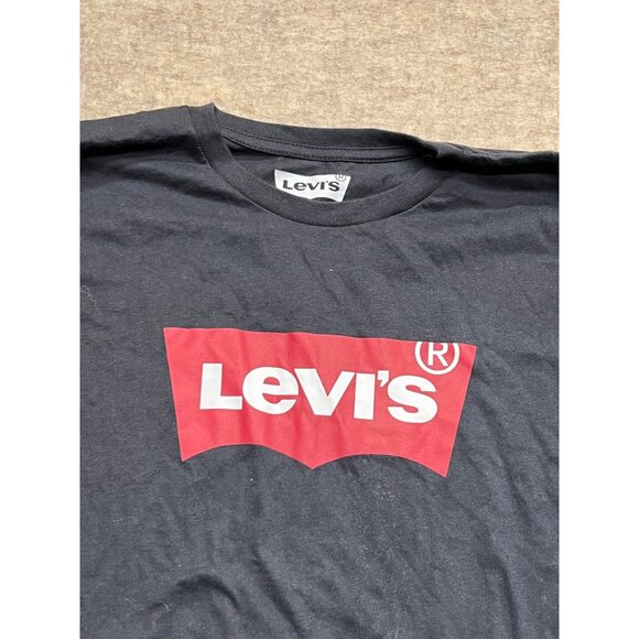 Levi's Red Tab Logo Black Long Sleeve Crewneck T-shirt Size XL - Picture 2 of 6